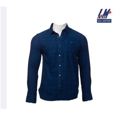 Black/Blue Checkered Full Sleeve Shirt For Men